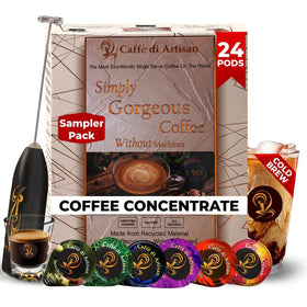 Caffè di Artisan liquid coffee pods in a box for convenient daily coffee.