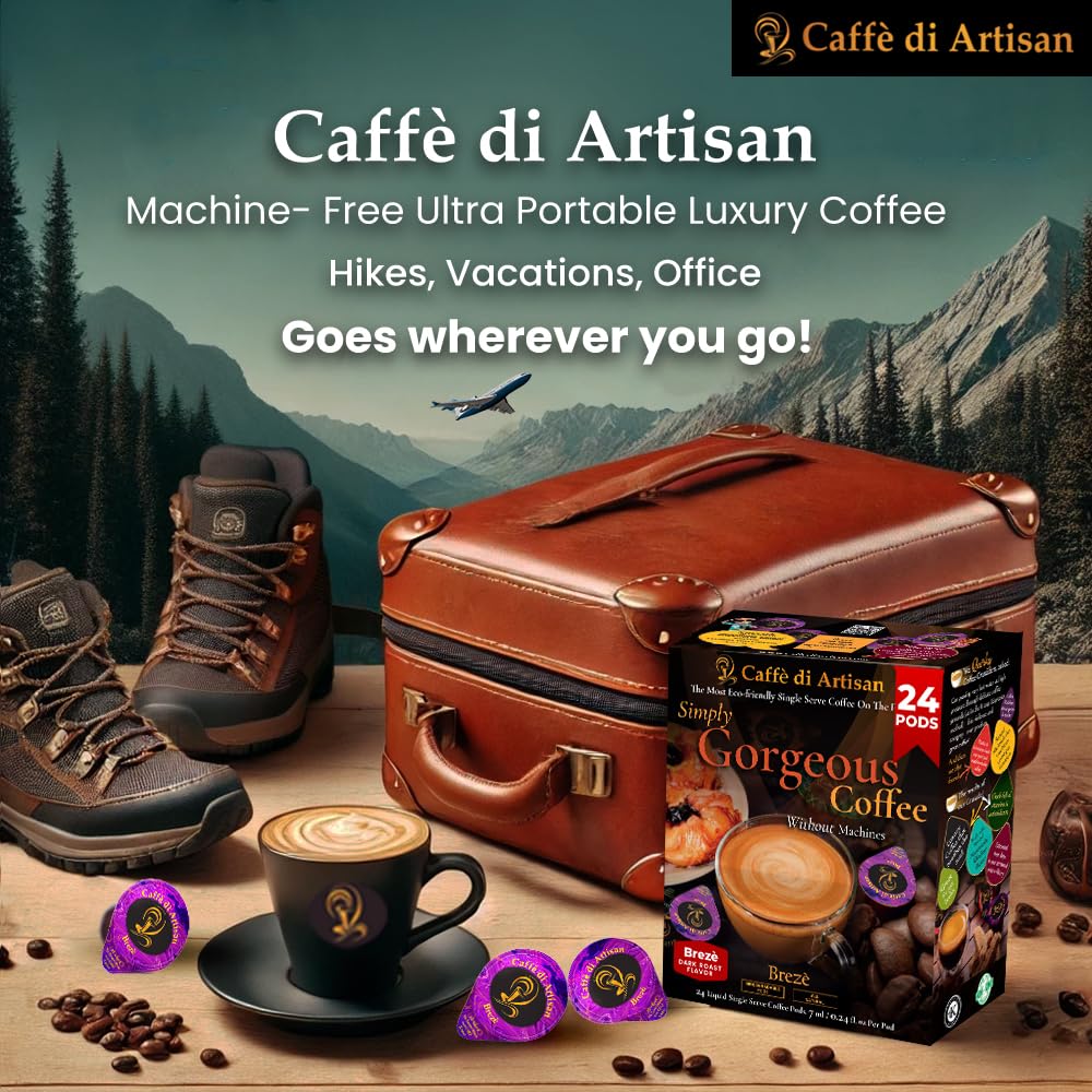 Travel-friendly Caffè di Artisan single-serve pods for on-the-go coffee
