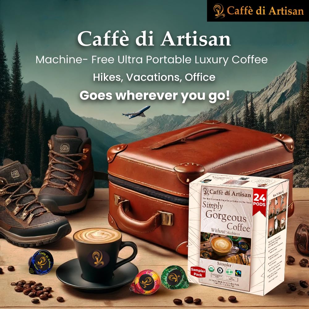 Travel-ready pods for on-the-go coffee with Caffè di Artisan.