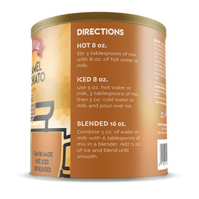 Caffe D'Vita Caramel Macchiato ingredients close-up highlighting premium mix quality.