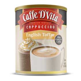 Caffe D'Vita English Toffee Cappuccino Canister for hot or iced drinks