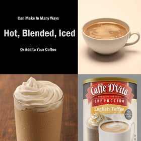 Caffe D'Vita English Toffee Cappuccino Pour - quick mix for at-home café-style cups