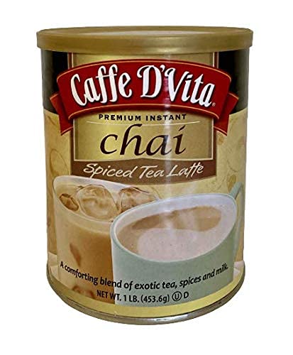Caffe D'Vita Exotic Spiced Chai Latte steaming cup shows hot beverage.