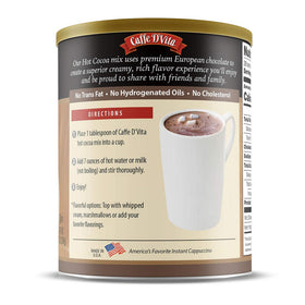 Preparing gluten-free hot cocoa with Caffe D'Vita mix.