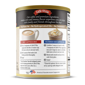 Caffe D'Vita hazelnut cappuccino served hot in a cup for cozy moments