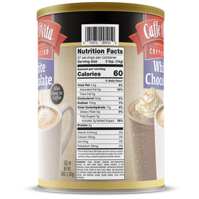 Caffe D'Vita can label emphasizes USA-made quality and gluten-free cappuccino mix.