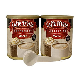 Caffe D'Vita Mocha Cappuccino pack with two 1 lb bags for quick, rich drinks