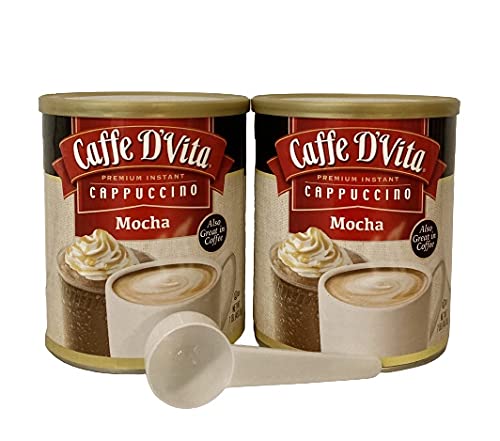 Caffe D'Vita Mocha Cappuccino pack with two 1 lb bags for quick, rich drinks
