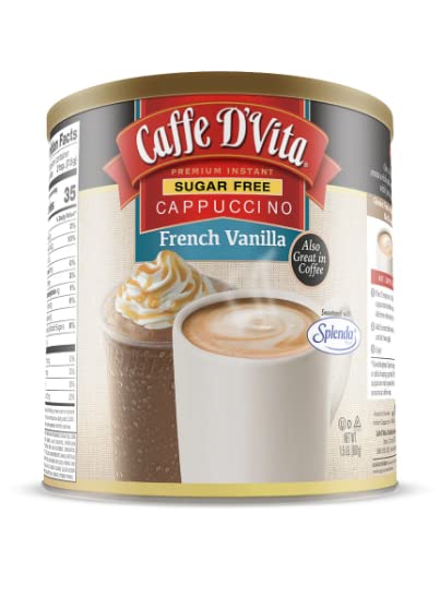 Caffe D'Vita sugar-free French vanilla cappuccino can highlights rich aroma and convenience.