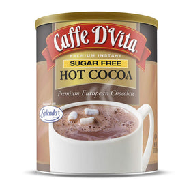 Caffe D'Vita Sugar Free Hot Cocoa Mix can front, gluten-free option.
