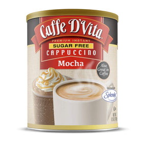 Caffe D'Vita sugar free mocha cappuccino can with creamy flavor and premium ingredients.