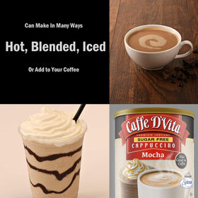 Caffe D'Vita sugar-free mocha cappuccino made in USA for family moments.