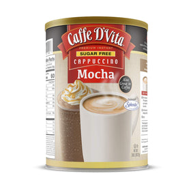 Caffe D'Vita Sugar Free Mocha Cappuccino mix jar for sugar-free indulgence