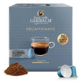 Caffè Garibaldi decaffeinated espresso pods Italian roast pack offer cafe-style flavor at home
