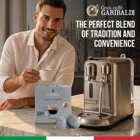 Aluminum capsule protects freshness and aroma for Gran Caffè Garibaldi.