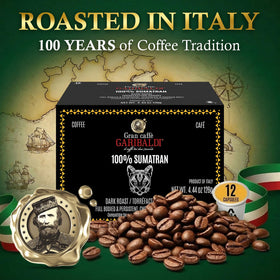 Caffè Garibaldi recyclable pod packaging highlights eco-friendly choice.