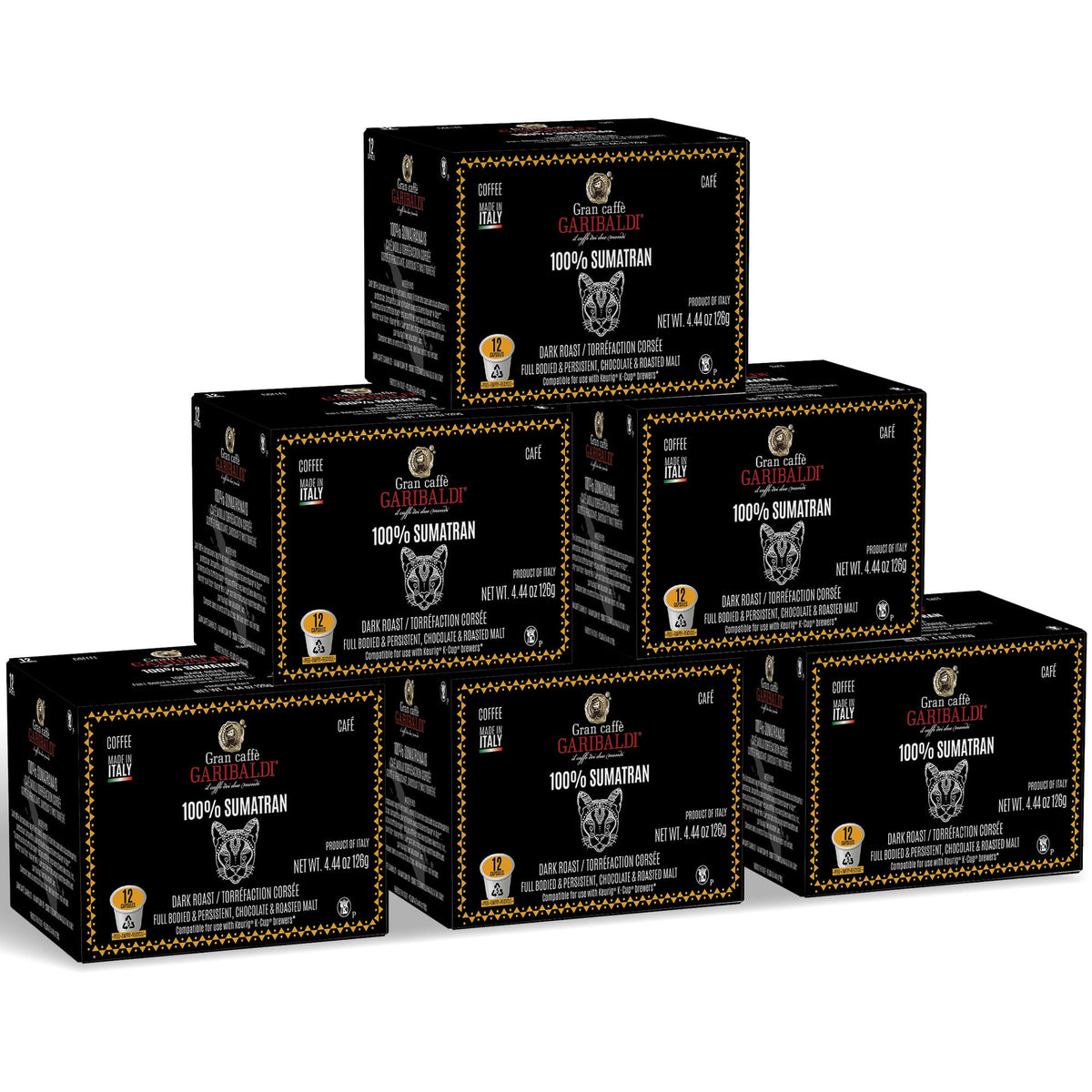 Caffè Garibaldi Sumatra pod sealed to preserve freshness for bold brews.