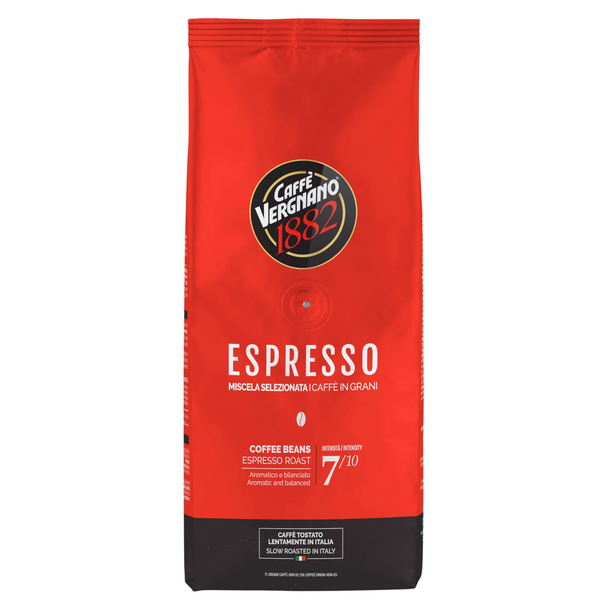 Caffe Vergnano 1882 espresso beans in a large 2.2lb bag, ideal for home espresso.