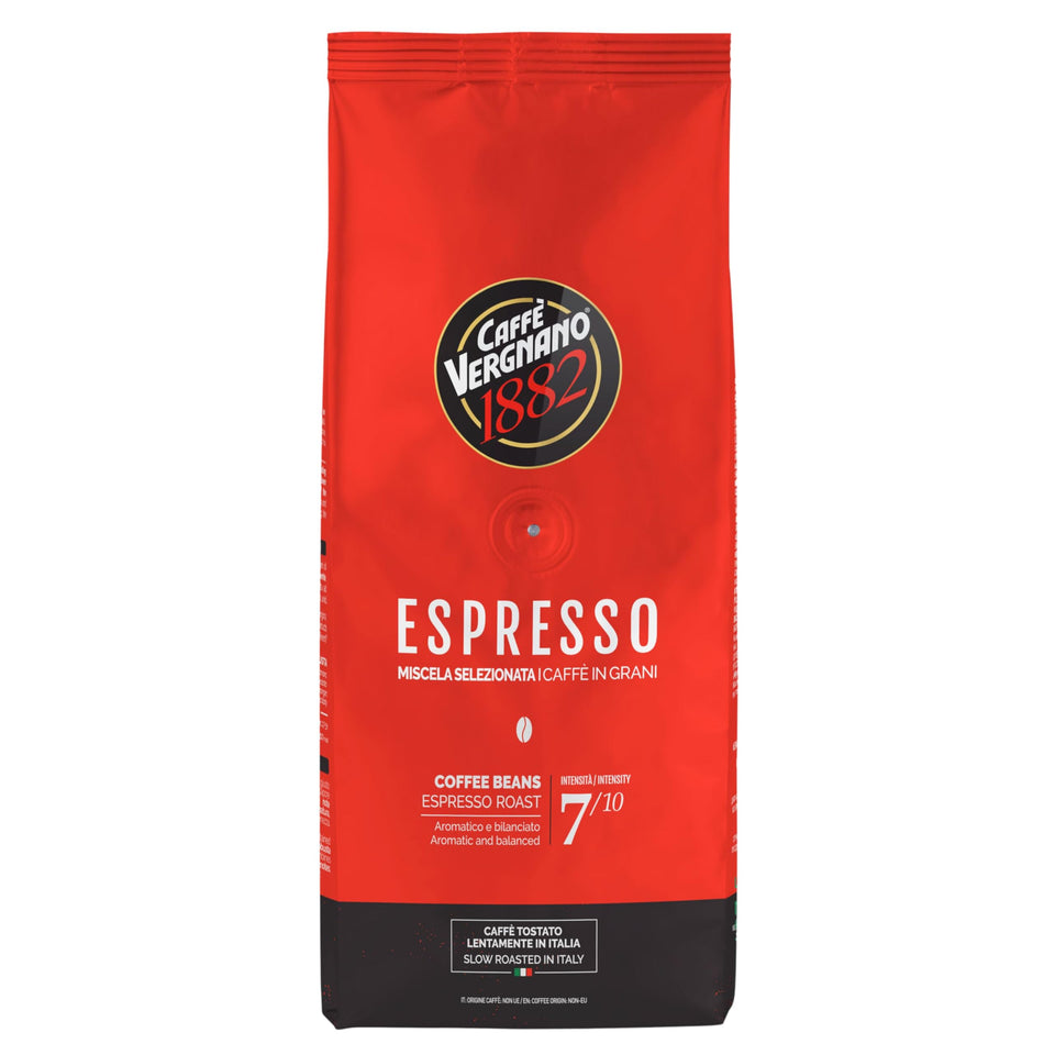 Caffe Vergnano 1882 espresso beans in a large 2.2lb bag, ideal for home espresso.