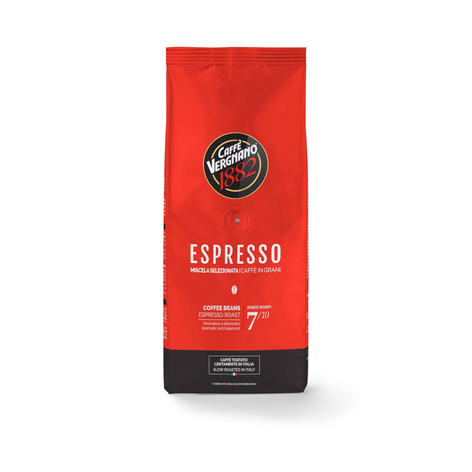 Caffe Vergnano 1882 espresso whole-bean pack for rich, balanced home espresso.