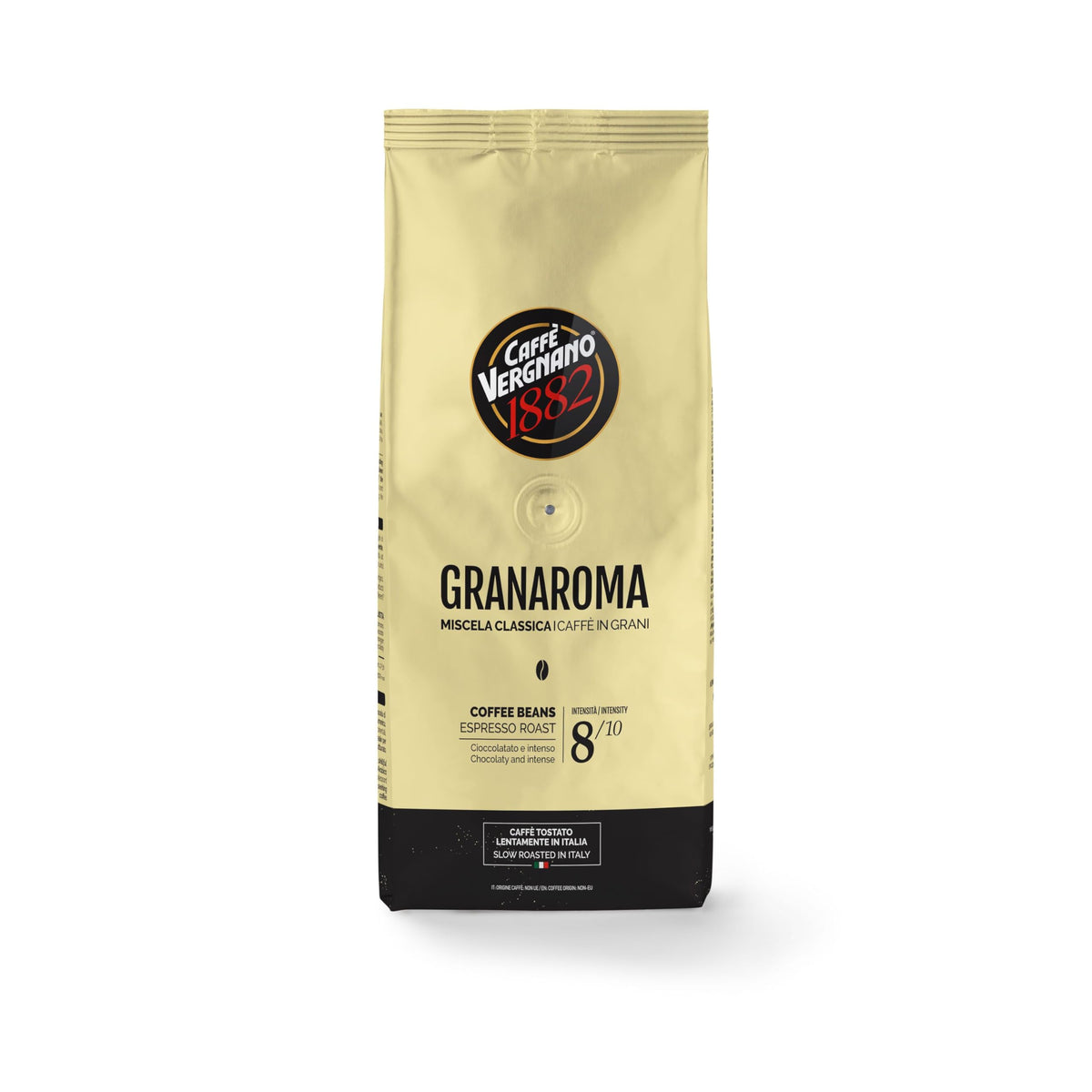 Caffè Vergnano 1882 GranAroma whole bean coffee bag for fresh espresso at home