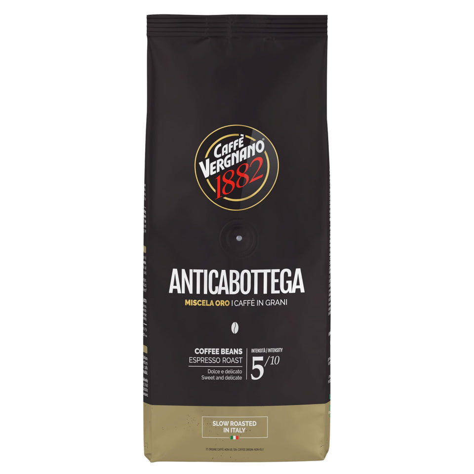 Caffe Vergnano 1882 Antica Bottega Arabica whole bean for espresso and moka pot.