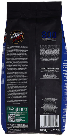 Caffe Vergnano Crema 800 espresso shot pour reveals rich crema.