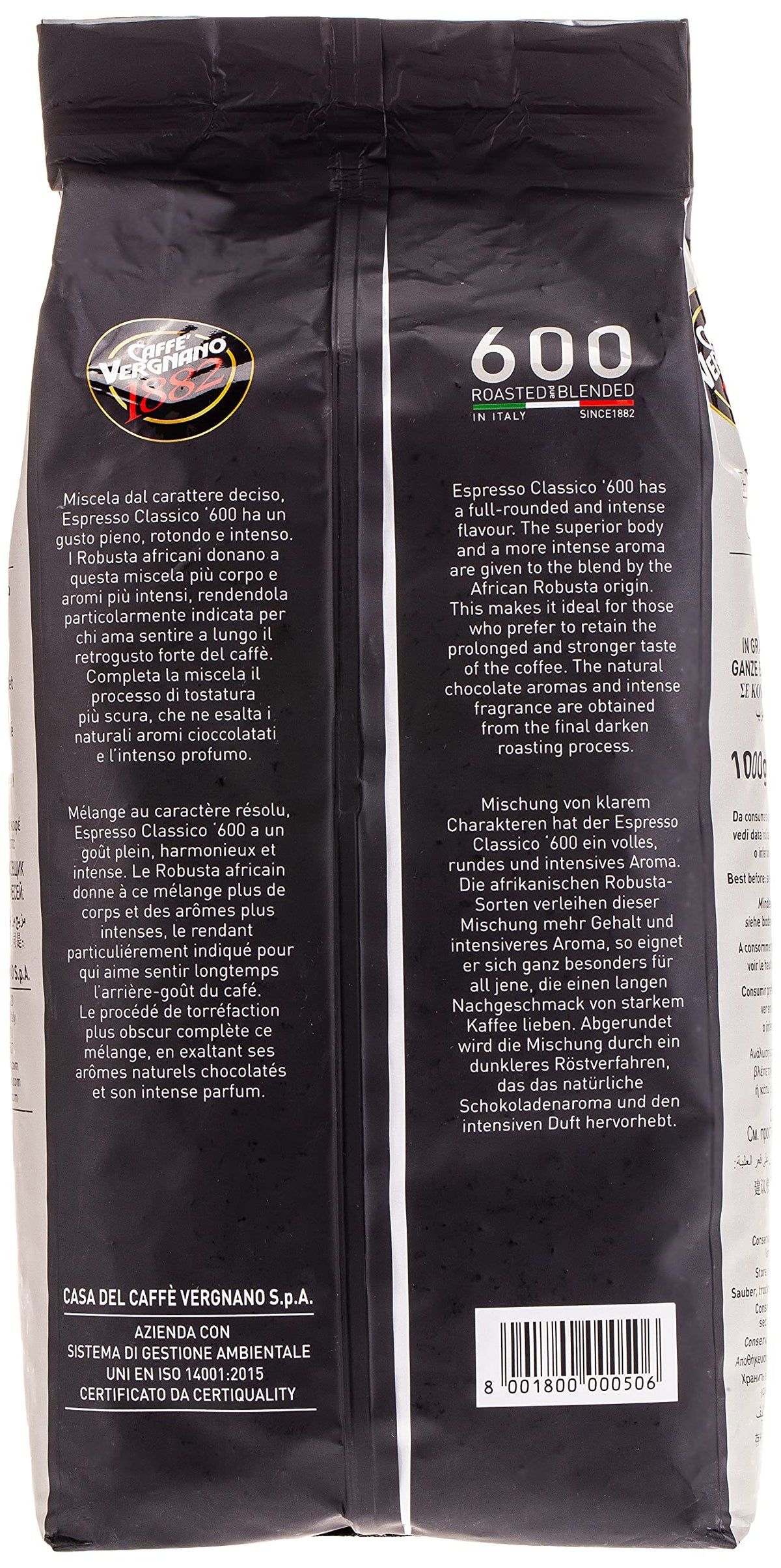 Espresso Classico 600 bag on kitchen counter highlighting bold flavor for at-home espresso.