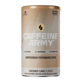CAFFEINE ARMY Coconut Cake pack shown for daily energy