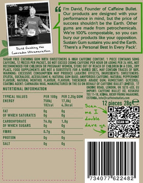 Six-pack display of Sustain Gum packets offers ready-to-go energy.