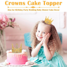 Caffox gold crown bouquet topper style 5 pairs with cupcakes and petals