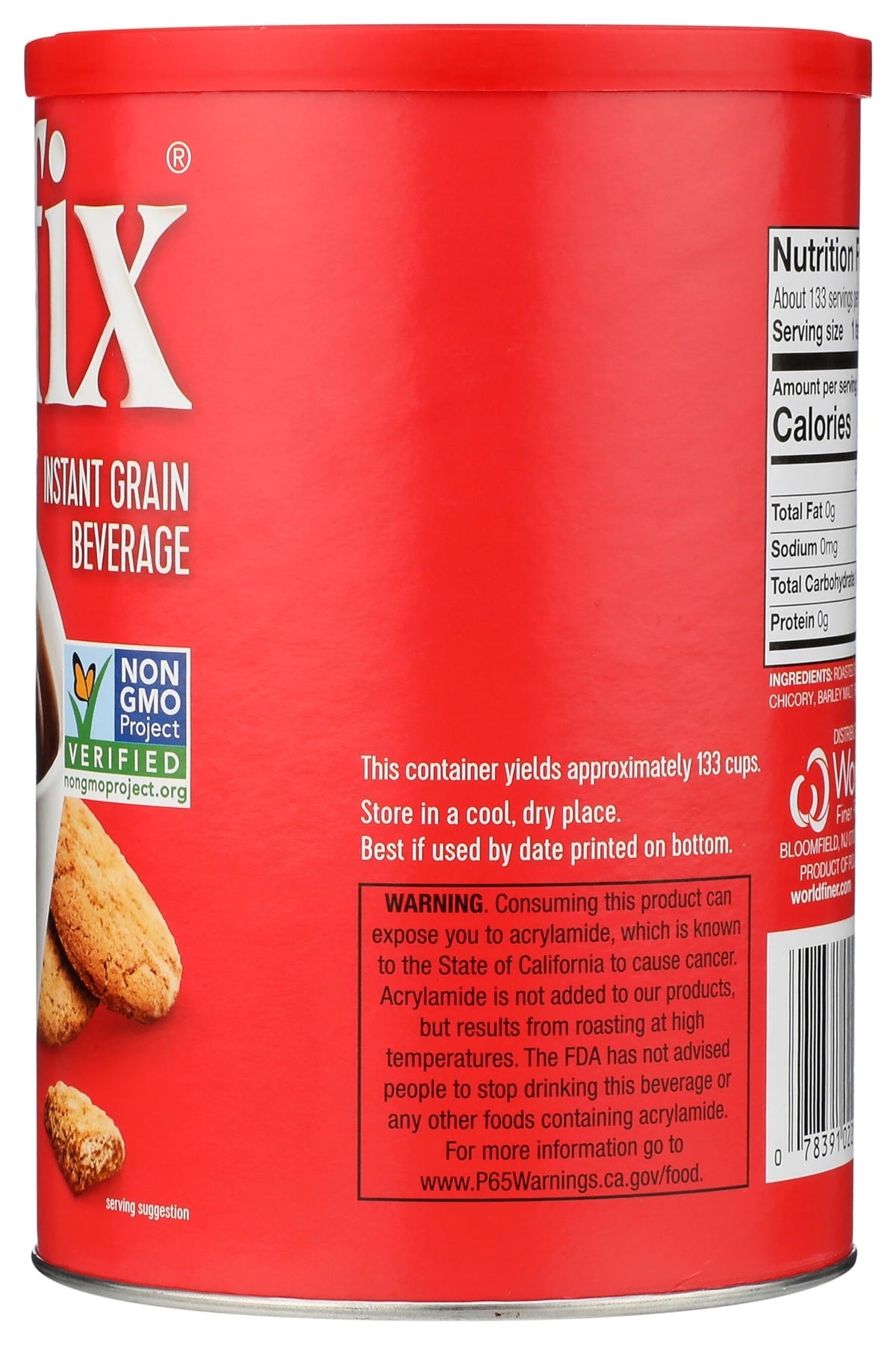 Cafix 7.05oz tin resting on a kitchen counter.