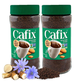 Cafix jar front view, a caffeine-free coffee substitute for everyday enjoyment.