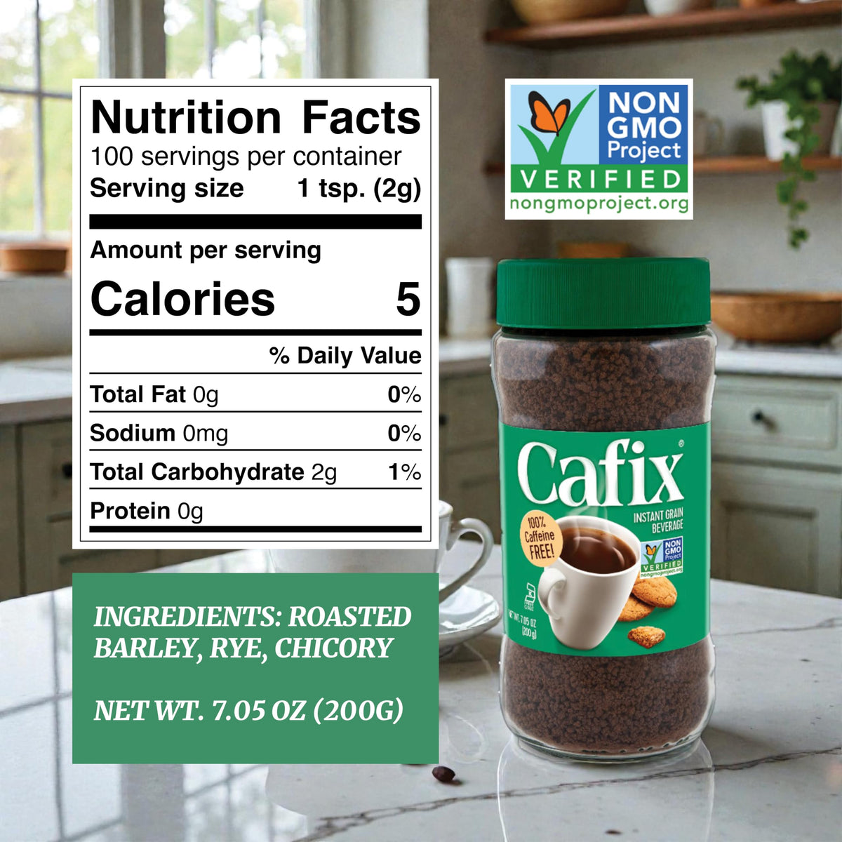 Cafix pack of four jars for family sharing and pantry stock.