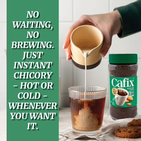 Cafix ready-to-sip cup with a rich, coffee-like note.