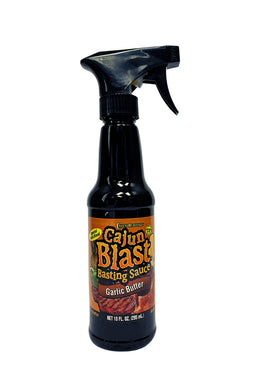 Cajun Blast Garlic Butter Basting Spray bottle ready for quick flavor boost on grills