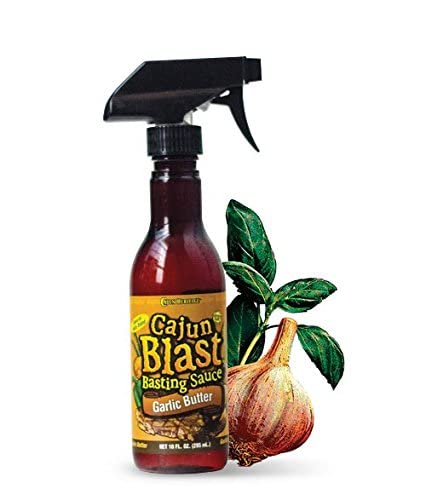 Cajun Blast Garlic Butter Basting Spray on beef to boost savory flavor