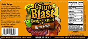 Pouring Cajun Blast Garlic Butter Basting Spray on chicken for extra aroma