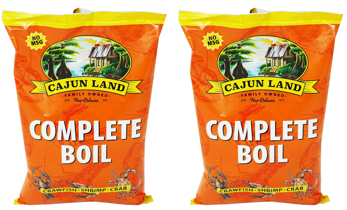 Cajun Land boil complete 4lbs 2pack packaging ready for seafood boil prep