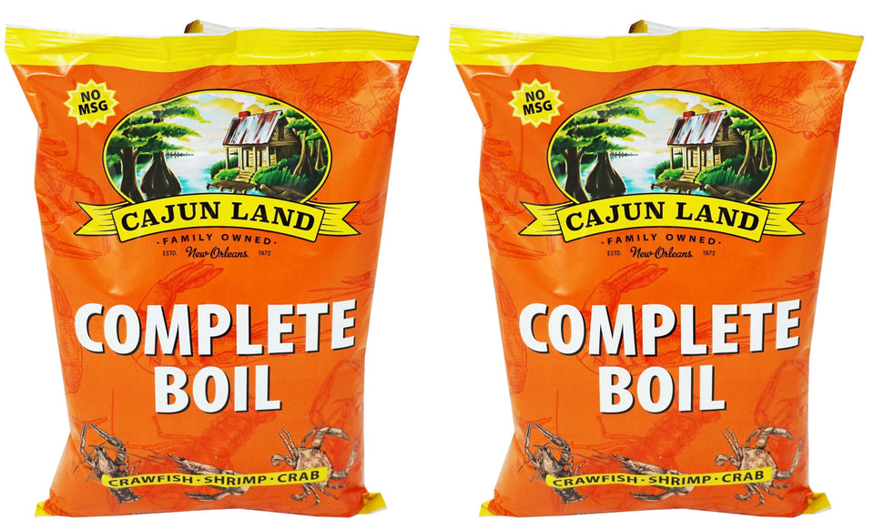 Cajun Land boil complete 4lbs 2pack packaging ready for seafood boil prep