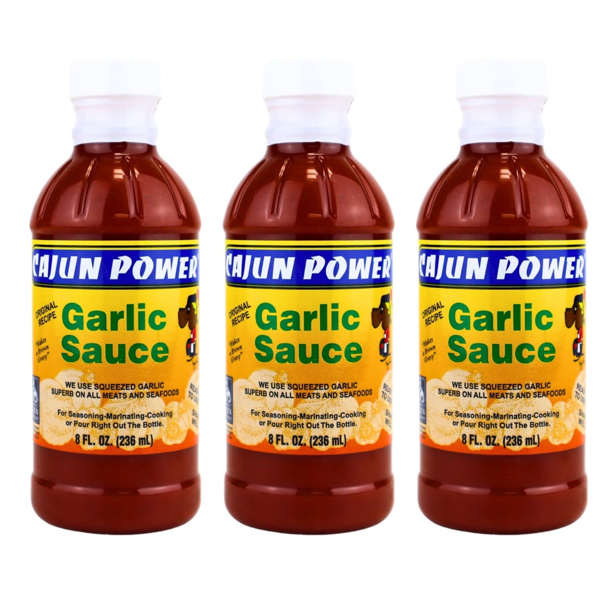 Cajun Power garlic sauce Original bottle pour for versatile grilling and dipping