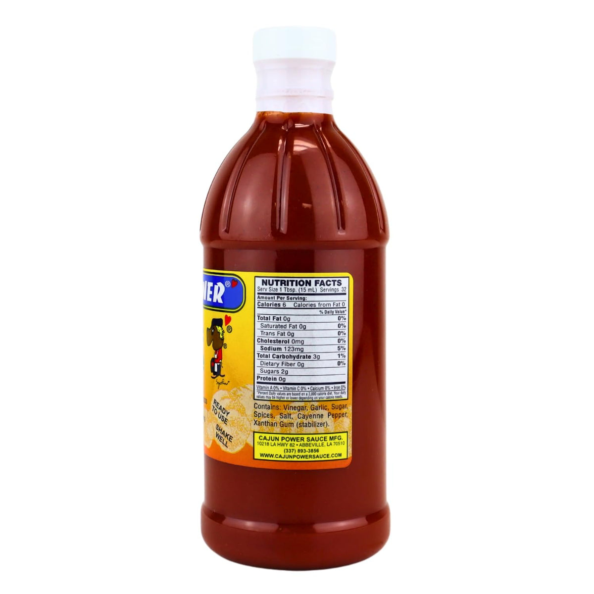 Cajun Power Garlic Sauce Spicy bottle showing bold heat for Cajun dishes
