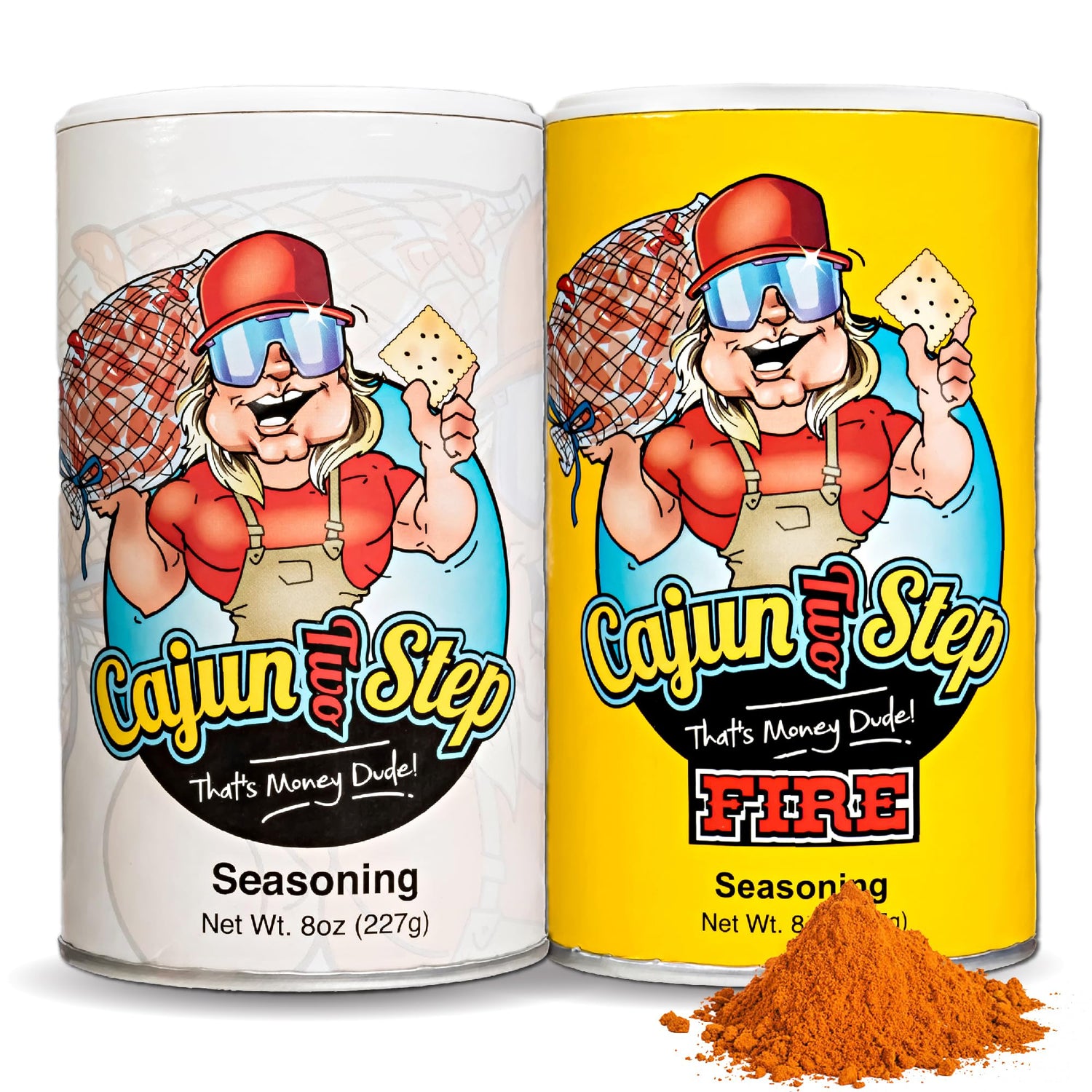 Cajun Two Step Original Fire Bundle packaging shows dual flavor options for tastier meals.