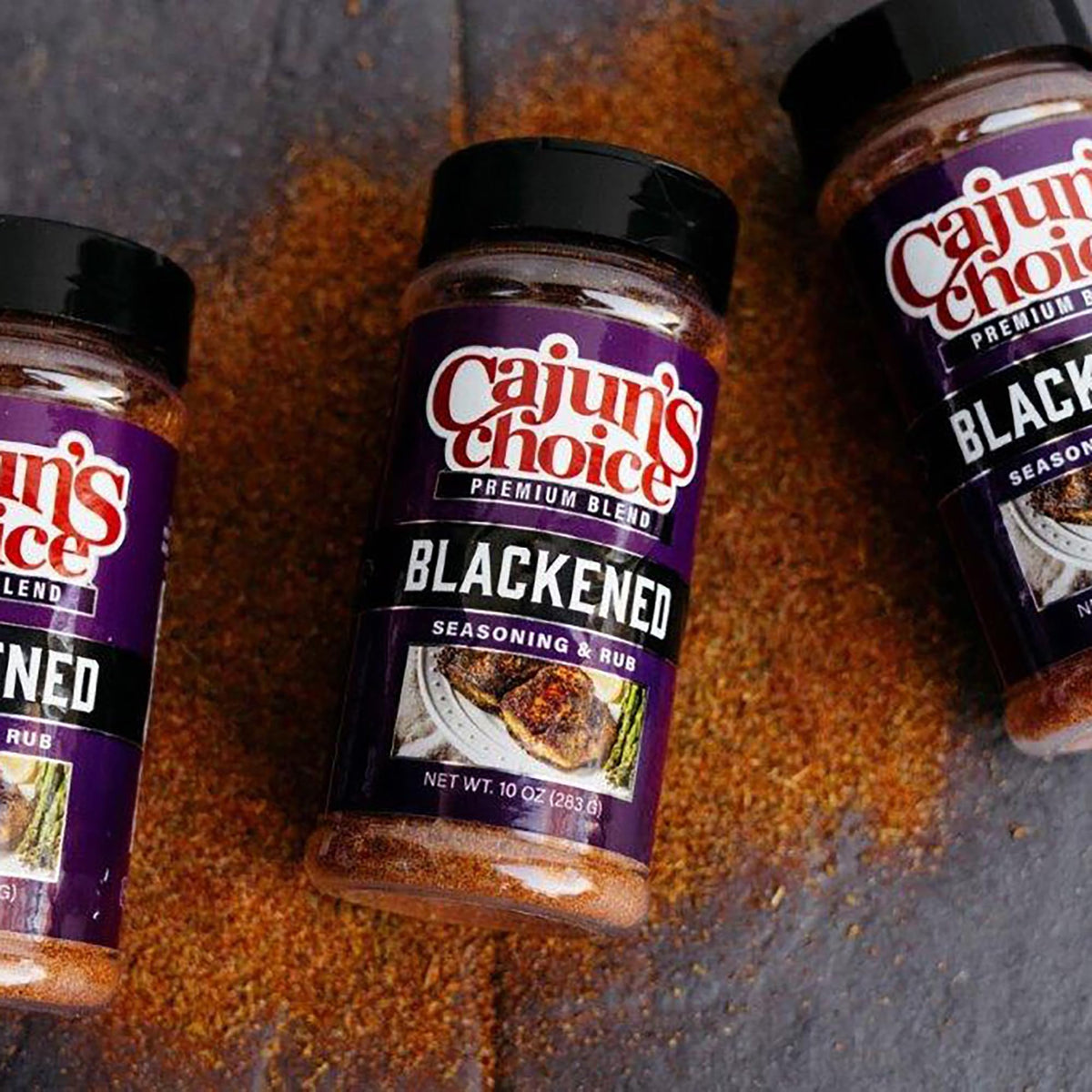 Cajun's Choice Blackened Seasoning chicken sizzle shows hearty flavor for weeknight grilling.