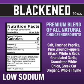 Cajun's Choice Blackened Seasoning salmon image promotes protein-rich meals with bold Louisiana notes.
