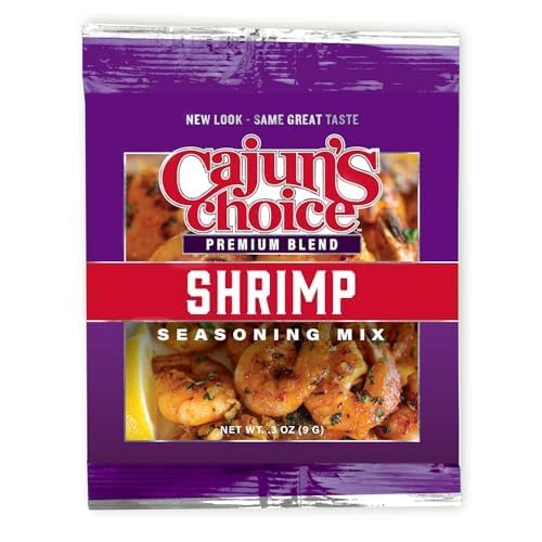 Cajun's Choice seasoning in use on shrimp with butter for a quick Creole dish