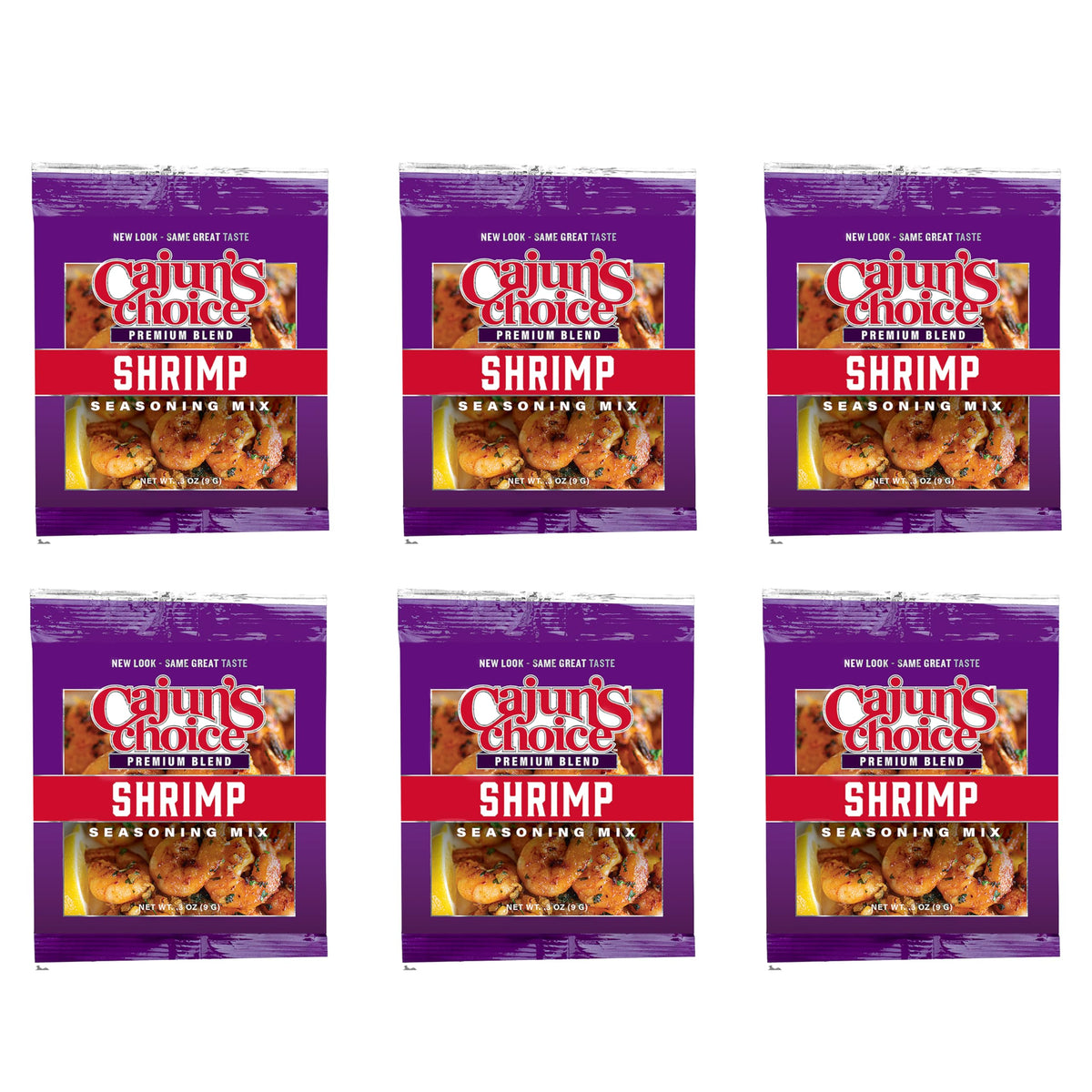 Cajun's Choice shrimp seasoning pack front showing bold Louisiana flavor for seafood