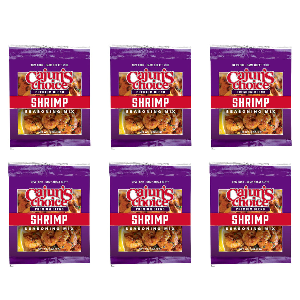 Cajun's Choice shrimp seasoning pack front showing bold Louisiana flavor for seafood