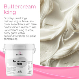 Cake Craft Buttercream icing has a creamy finish ideal for spreading and filling