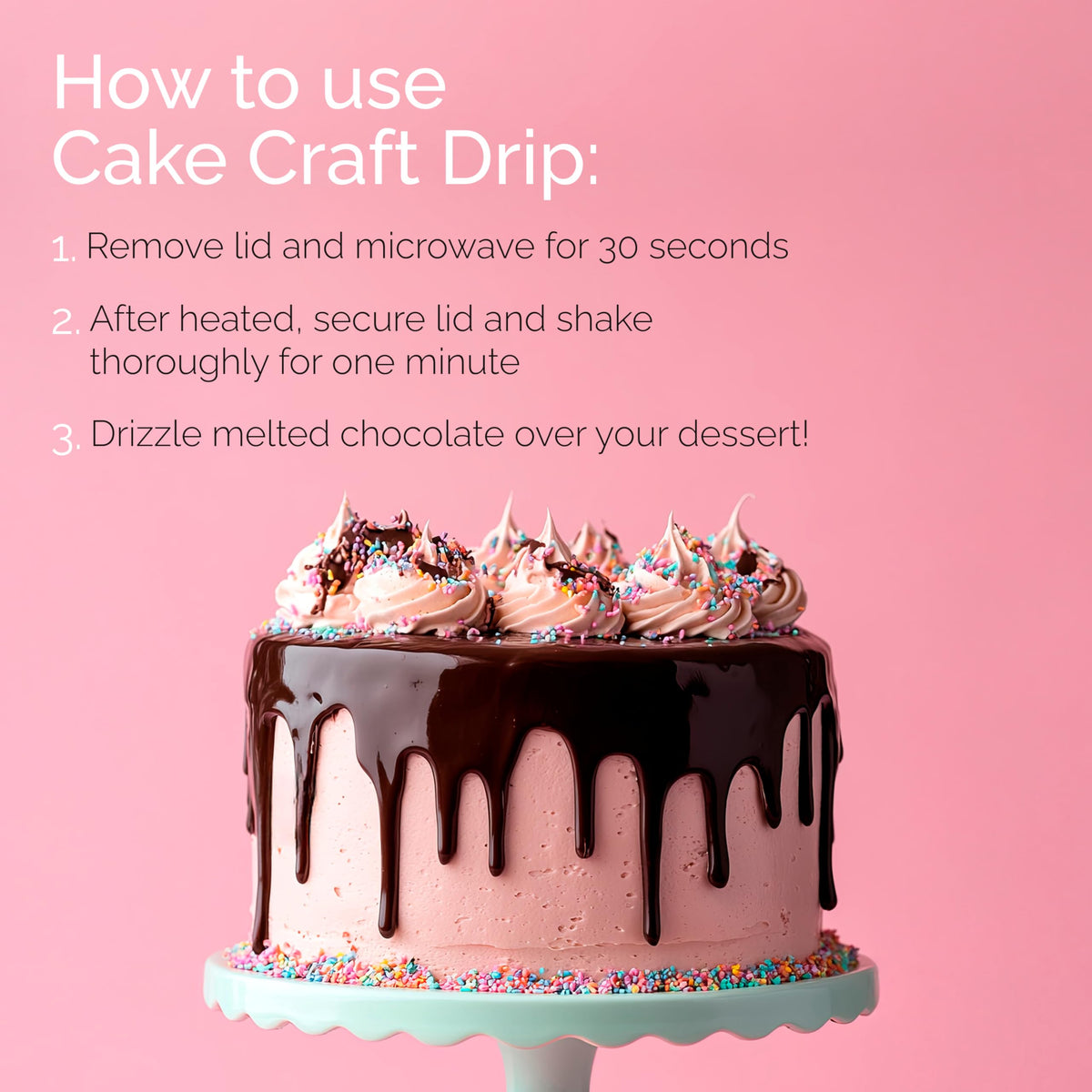 Close-up on Cake Craft nozzle for precise, controlled drips